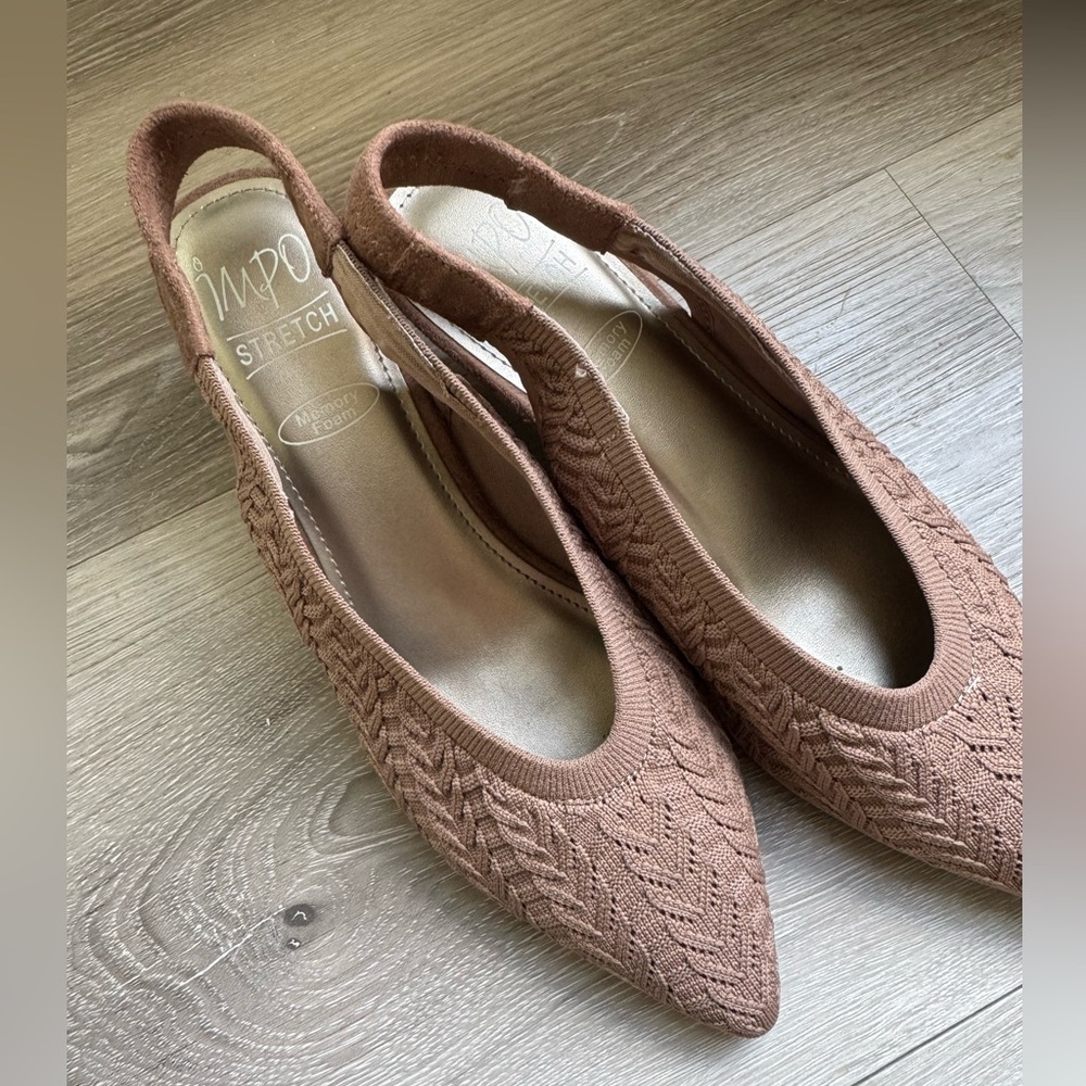 Impo Tan Knit Slingback Pump size 9
